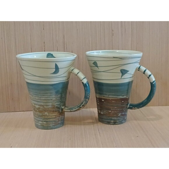 Stoneware Coffee Mugs Set of 2 Microwave and Dishwasher Safe - Picture 3 of 8